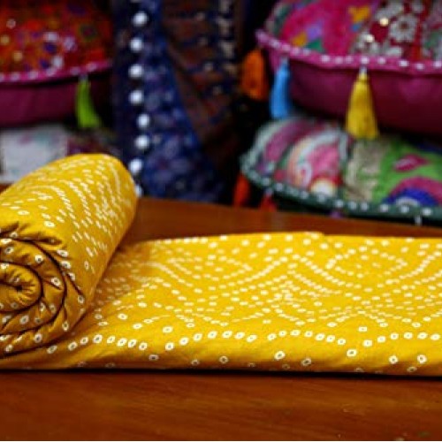 5 Yard Indian Dresses Fabric 100% Cotton Fabric for Curtains Tie D...