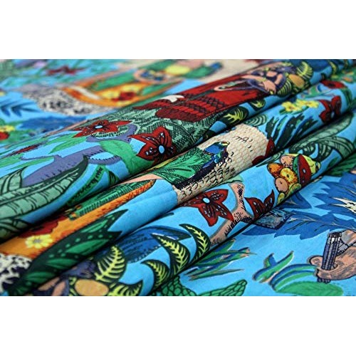 Trade Star Indian Printed Fabric, 100% Cotton Fabric for Dressmaki...