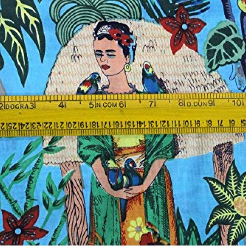 Trade Star Indian Printed Fabric, 100% Cotton Fabric for Dressmaki...