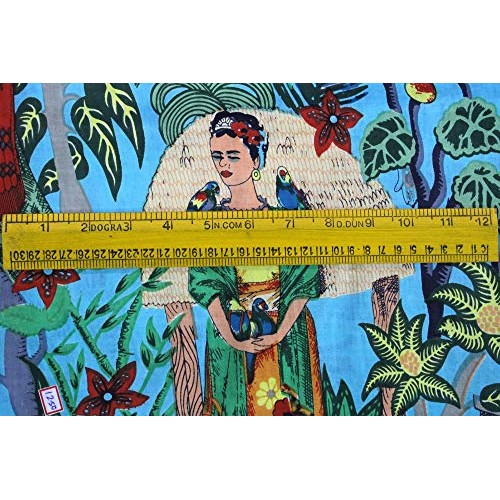 Trade Star Indian Printed Fabric, 100% Cotton Fabric for Dressmaki...