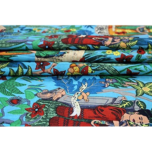 Trade Star Indian Printed Fabric, 100% Cotton Fabric for Dressmaki...