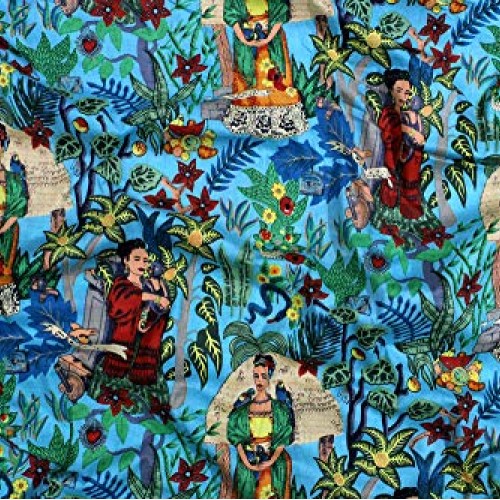 Trade Star Indian Printed Fabric, 100% Cotton Fabric for Dressmaki...