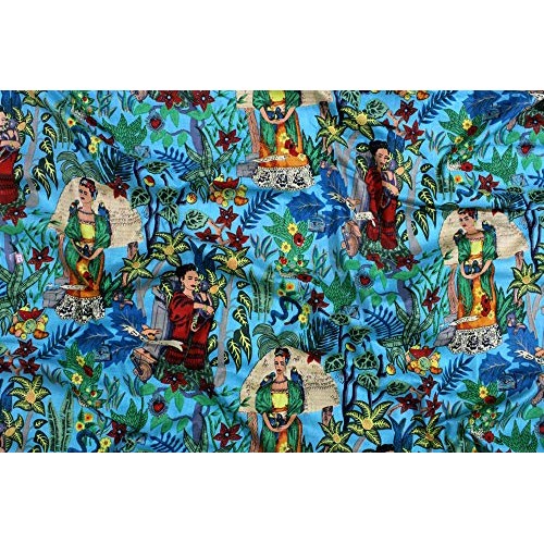 Trade Star Indian Printed Fabric, 100% Cotton Fabric for Dressmaki...