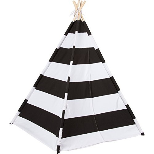 6 Canvas and Pine Wood Teepee With Carry Case - Playful Stripes -...