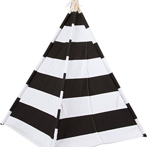6 Canvas and Pine Wood Teepee With Carry Case - Playful Stripes -...