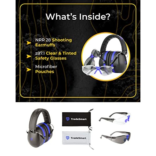 TRADESMART All-in-One Shooting Ear & Eye Protection, NRR 28 Earmuf...