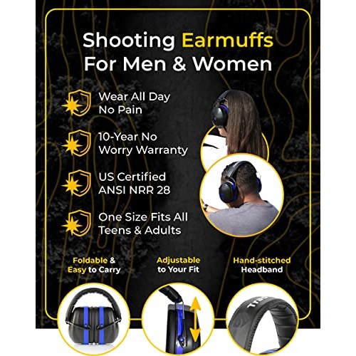 TRADESMART All-in-One Shooting Ear & Eye Protection, NRR 28 Earmuf...