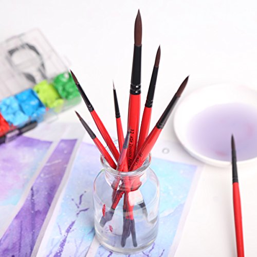Transon Artist Round Watercolor Paint Brush Synthetic Sable Set 9p...