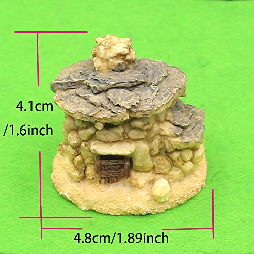 Trasfit 4 Pieces Miniature Fairy Garden Stone House - Mini Fairy C...