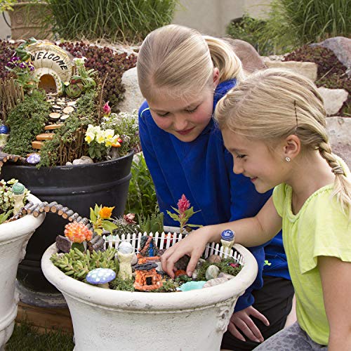 Trasfit 4 Pieces Miniature Fairy Garden Stone House - Mini Fairy C...