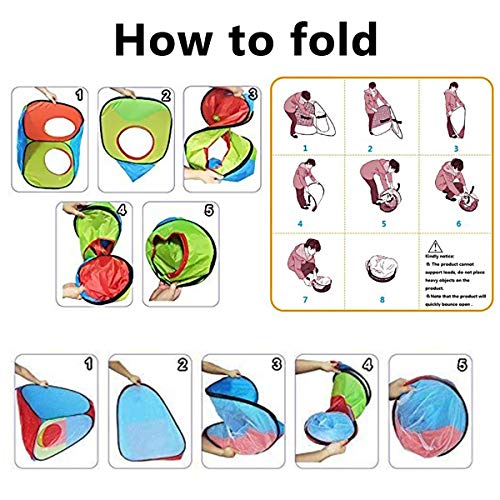 TRAVER DREAM Foldable Pop Up Kids Play Tent with Crawl Tunnel&Ball...