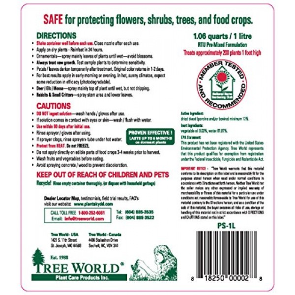 Deer Repellent: Plantskydd 32 oz Ready to Use