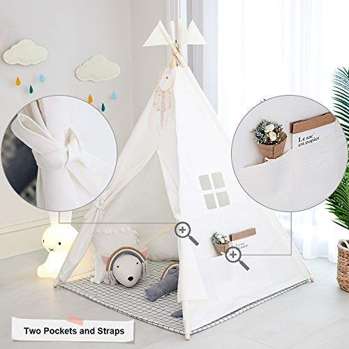 TreeBud Kids Teepee Tent, Classic Indian Play Tent for Child, Fold...