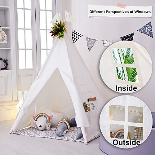 TreeBud Kids Teepee Tent, Classic Indian Play Tent for Child, Fold...