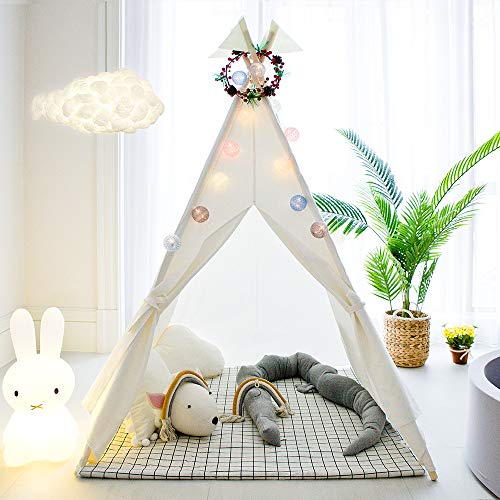 TreeBud Kids Teepee Tent, Classic Indian Play Tent for Child, Fold...