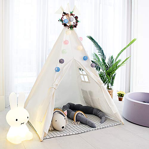 TreeBud Kids Teepee Tent, Classic Indian Play Tent for Child, Fold...