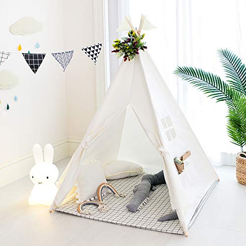 TreeBud Kids Teepee Tent, Classic Indian Play Tent for Child, Fold...