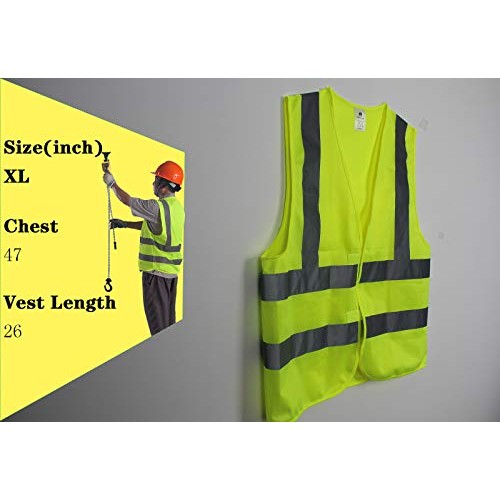 10 Pack XL Yellow High Visibility Safety Vest Reflective Safety Ve...