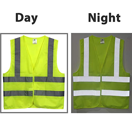10 Pack XL Yellow High Visibility Safety Vest Reflective Safety Ve...