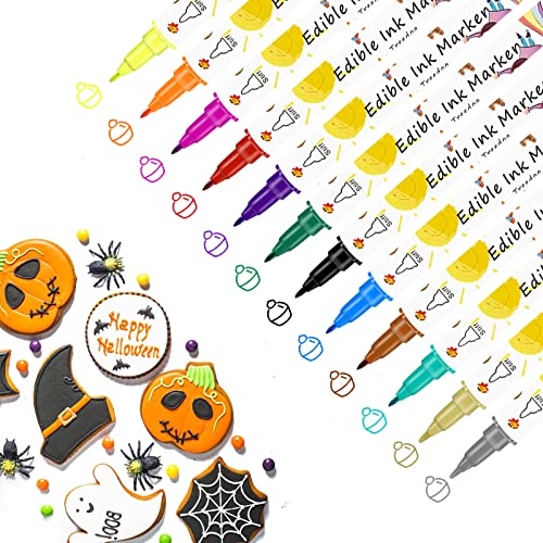 Food Coloring Marker Pens,12Pcs Dual Sided Food Grade and Edible M...