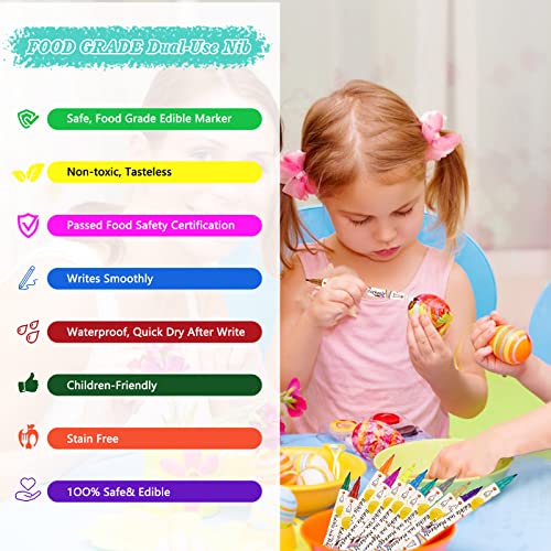 Food Coloring Marker Pens,12Pcs Dual Sided Food Grade and Edible M...