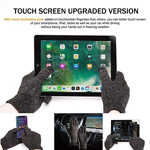 TRENDOUX Driving Gloves, Unisex Knit Winter Touchscreen Glove Men ...