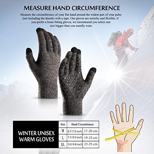 TRENDOUX Driving Gloves, Unisex Knit Winter Touchscreen Glove Men ...