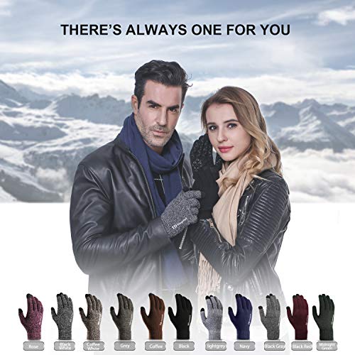 TRENDOUX Driving Gloves, Unisex Knit Winter Touchscreen Glove Men ...