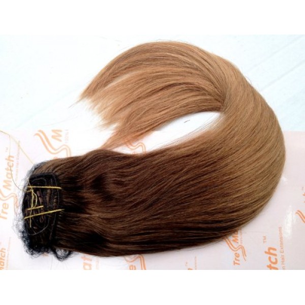 Tressmatch 16”-18 Remy Clip in Human Hair Extensions Thick to End...