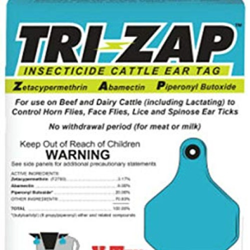 Y-Tex Corp. 1625000 Tri-Zap 20 Count Insecticide Fly Cattle Ear Tags