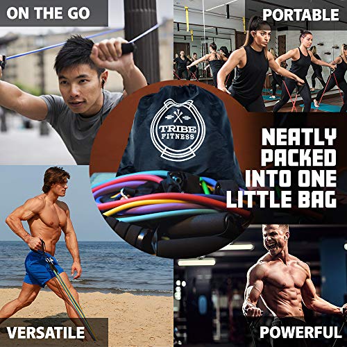 TRIBE Resistance Bands Set and Weights for Exercises I Exercise Ba...