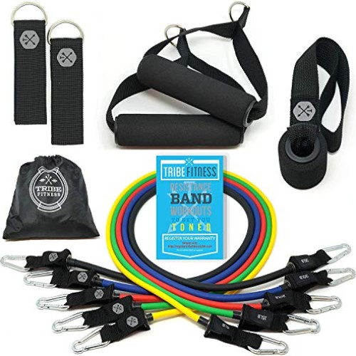 TRIBE Resistance Bands Set and Weights for Exercises I Exercise Ba...