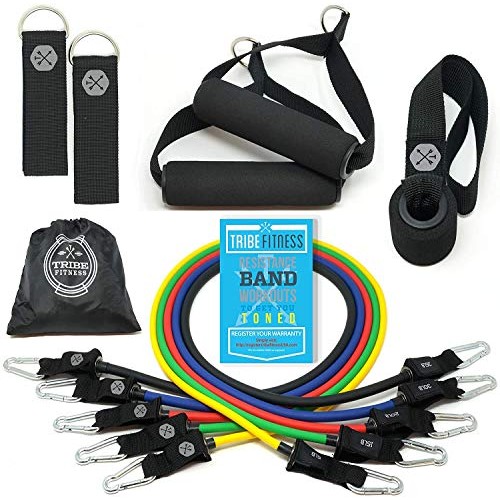 TRIBE Resistance Bands Set and Weights for Exercises I Exercise Ba...