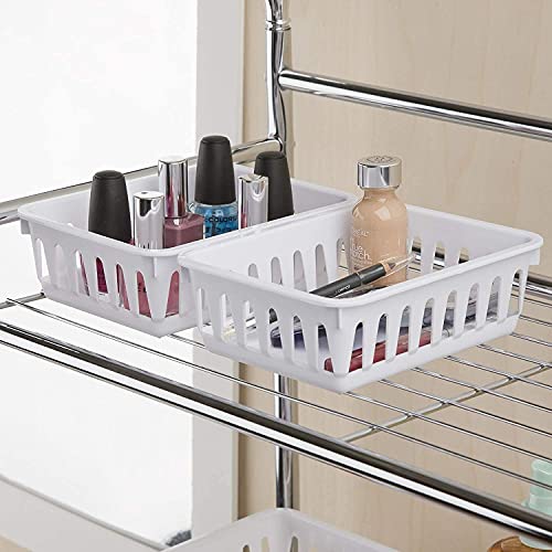 Tribello Mini Plastic Baskets for Organizing, White Drawer/Closet ...