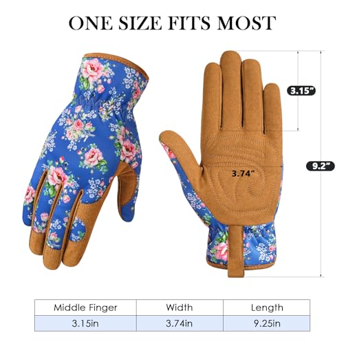 Trifabricy Gardening Gloves for Women, Breathable leather Garden G...