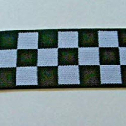 1 1/2 Assorted Pattern Ribbon Lace Trim Wide Black & White Checke...