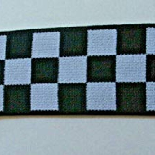 1 1/2 Assorted Pattern Ribbon Lace Trim Wide Black & White Checke...