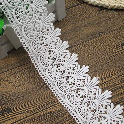 Trimscraft 5 Yards 3 Inches Wide Venise Cotton Lace Trims Eyelet F...