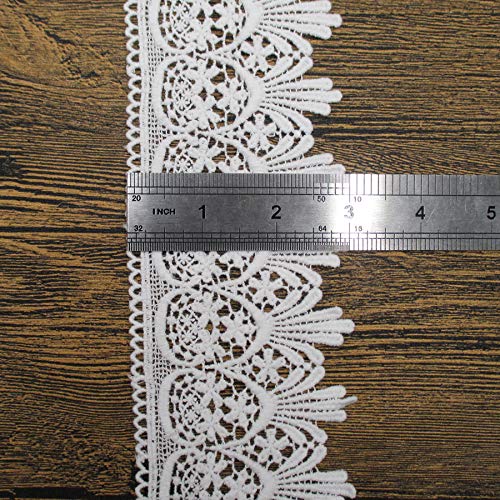 Trimscraft 5 Yards 3 Inches Wide Venise Cotton Lace Trims Eyelet F...