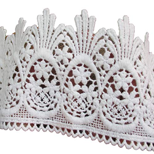 Trimscraft 5 Yards 3 Inches Wide Venise Cotton Lace Trims Eyelet F...