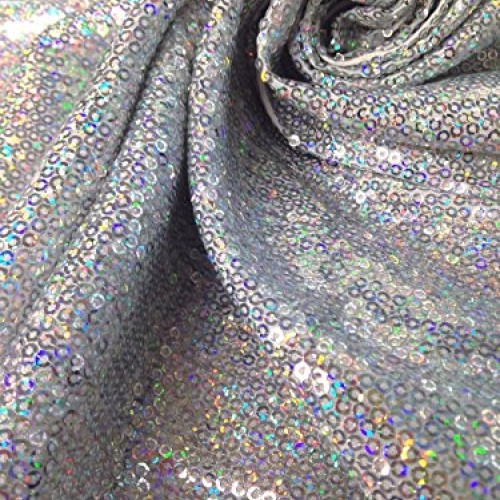 3mm Micro Mini Holographic Sequins on Stretch Polyester Spandex Je...