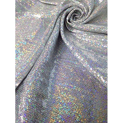 3mm Micro Mini Holographic Sequins on Stretch Polyester Spandex Je...