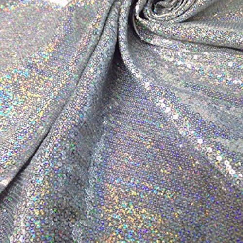 3mm Micro Mini Holographic Sequins on Stretch Polyester Spandex Je...