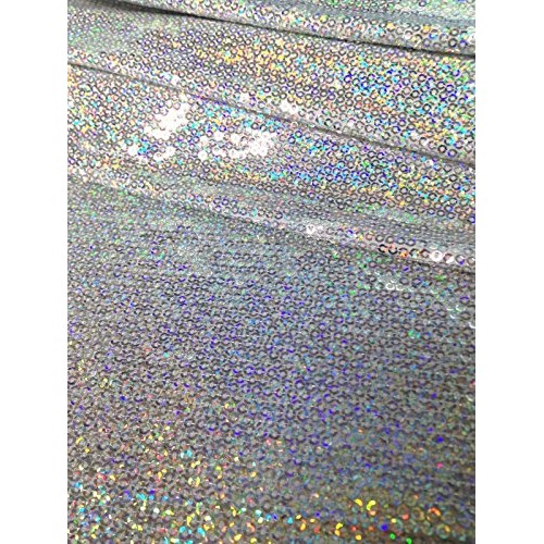 3mm Micro Mini Holographic Sequins on Stretch Polyester Spandex Je...