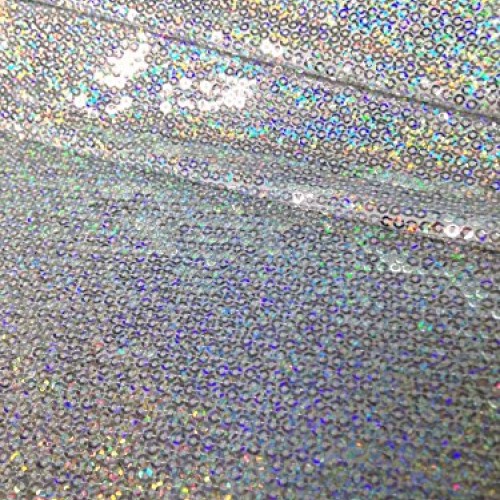 3mm Micro Mini Holographic Sequins on Stretch Polyester Spandex Je...
