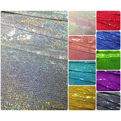 3mm Micro Mini Holographic Sequins on Stretch Polyester Spandex Je...