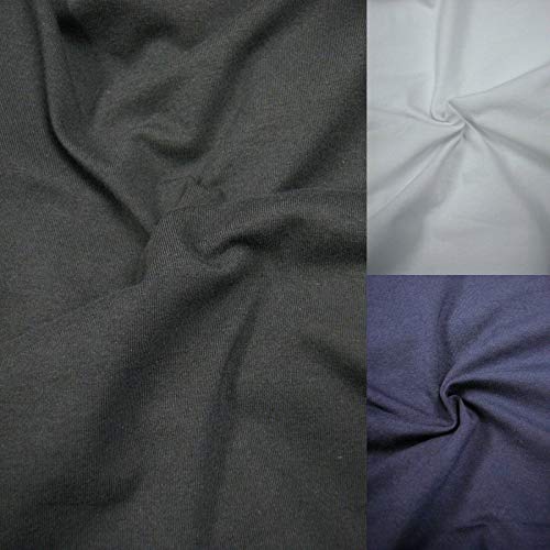 Solid Cotton Lycra Jersey 4 Ways Stretch Medium Weight Fabric Navy