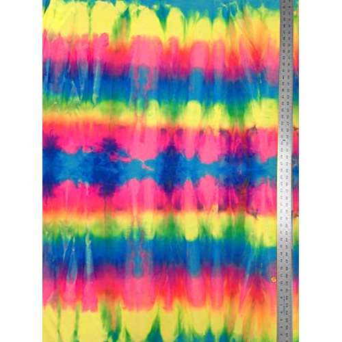 Stripe Tie Dye Multi-Color Pattern on Stretch Nylon Spandex Shiny ...