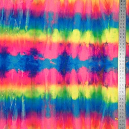Stripe Tie Dye Multi-Color Pattern on Stretch Nylon Spandex Shiny ...