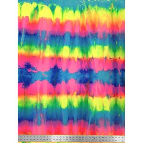 Stripe Tie Dye Multi-Color Pattern on Stretch Nylon Spandex Shiny ...
